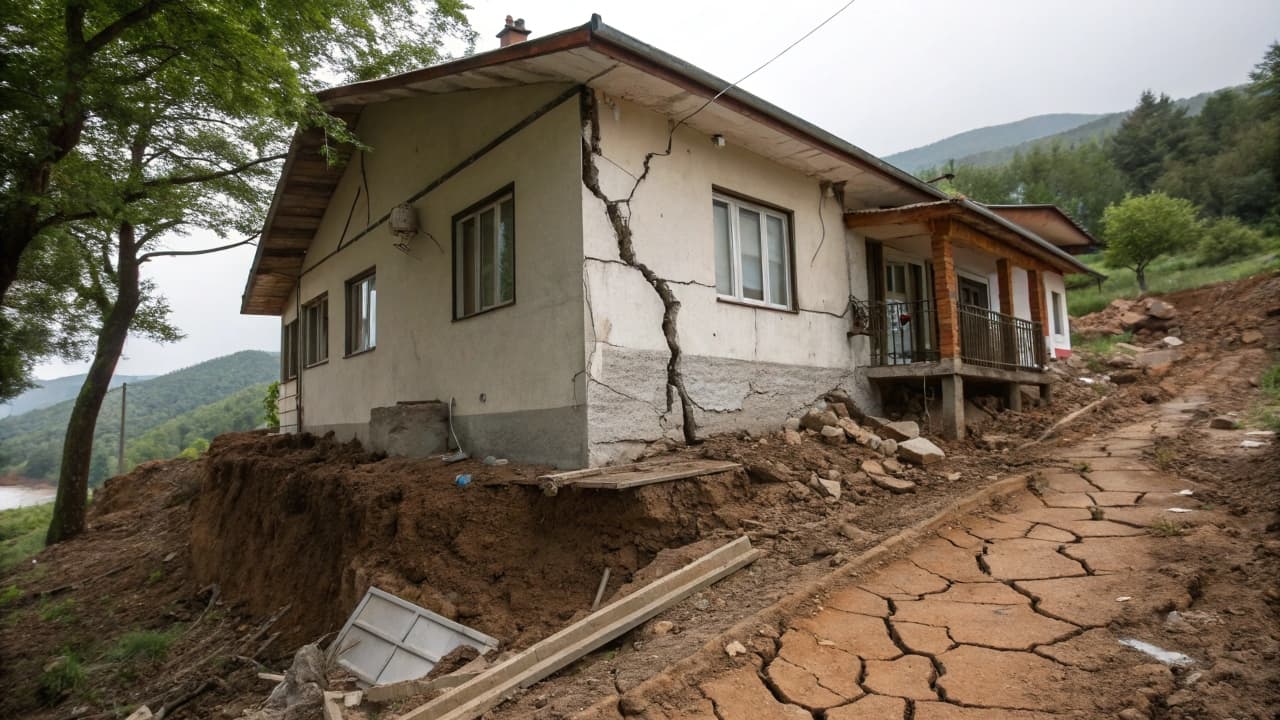 Maison fissurée par un glissement de terrain : que faire face à ce sinistre ?